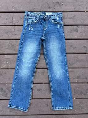 TK Axel Boys Bootcut Distressed Medium Wash Denim Jeans Size 16